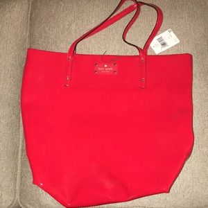 Kate Spade ♠️ red shiny PU tote